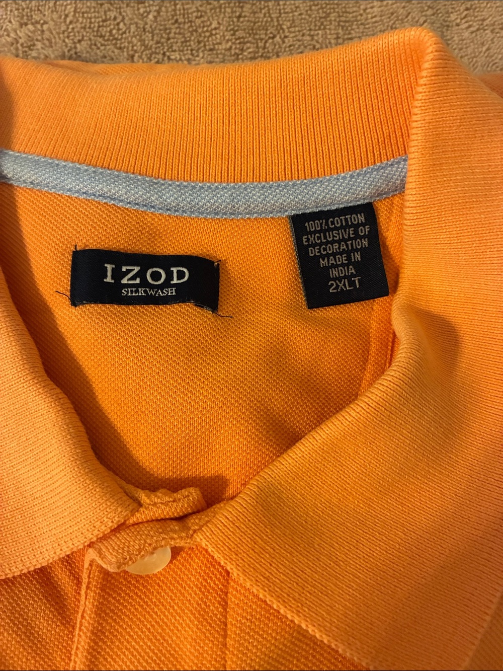 Men’s 2XLT Izod Bright Orange Short-Sleeve Polo‎ - Picture 3 of 3